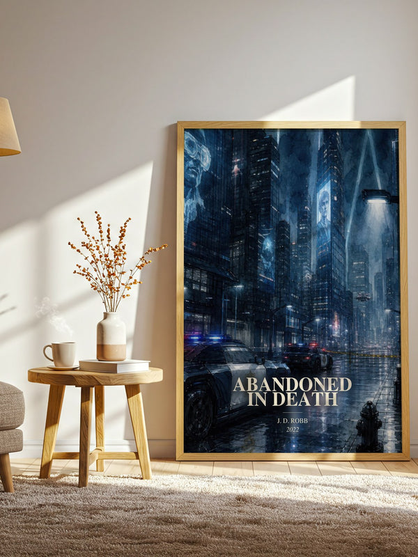 Abandoned In Death watercolour print in frame leaning in hallway – mystery wall art
