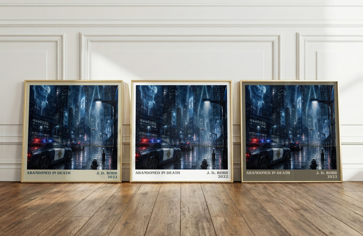 Abandoned In Death literary art print colour and style options – J. D. Robb book art