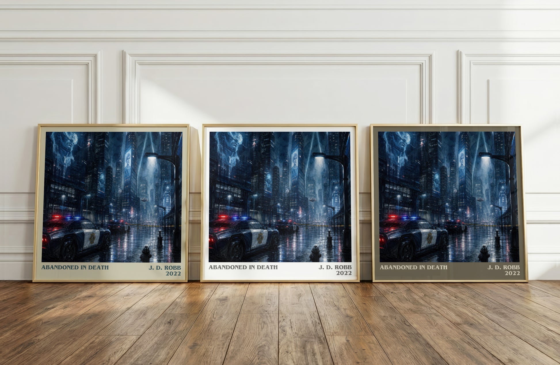 Abandoned In Death literary art print colour and style options – J. D. Robb book art
