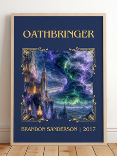 Oathbringer Classic Book Art Print by Brandon Sanderson – framed print leaning on a wooden floor