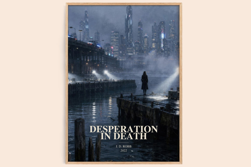Desperation In Death watercolour book poster by J. D. Robb – framed literary art print