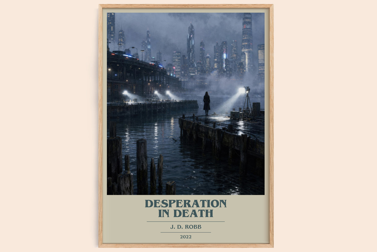 Desperation In Death book cover book poster by J. D. Robb – framed literary art print