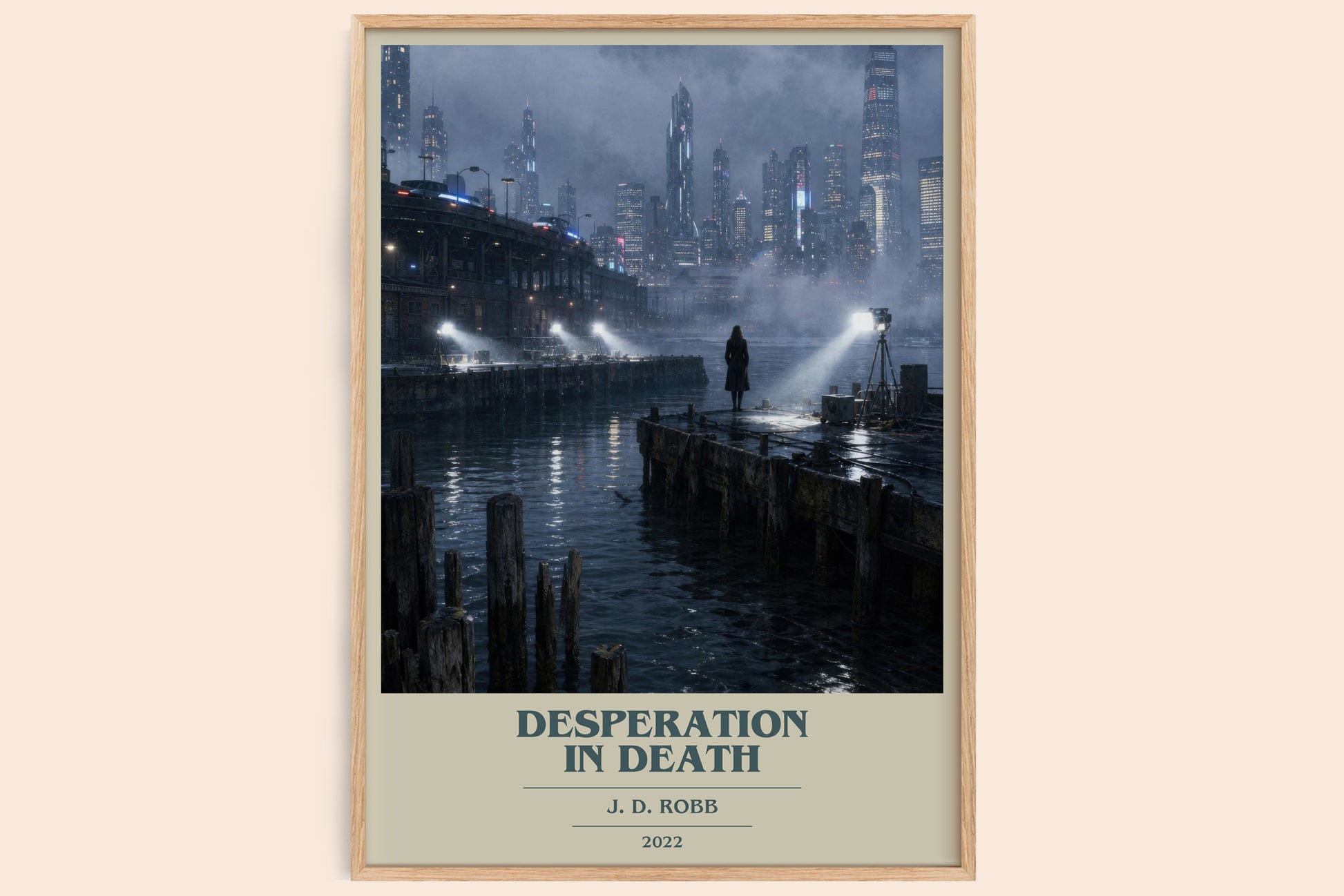 Desperation In Death book cover book poster by J. D. Robb – framed literary art print