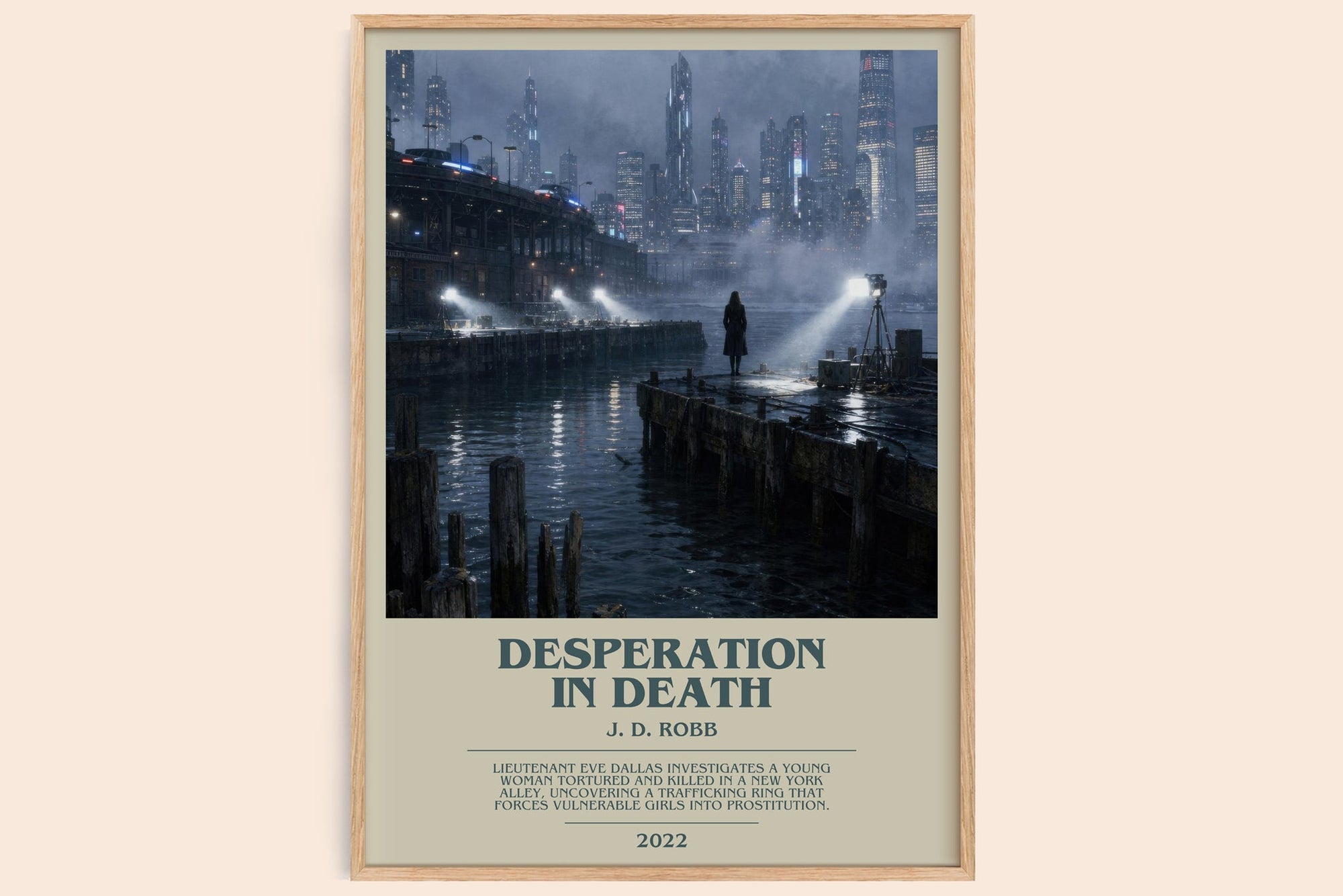 Desperation In Death bookish book poster by J. D. Robb – framed literary art print