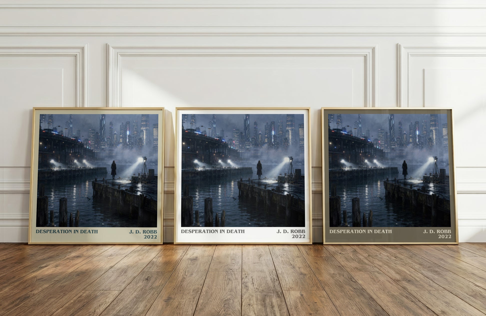 Desperation In Death literary art print colour and style options – J. D. Robb book art