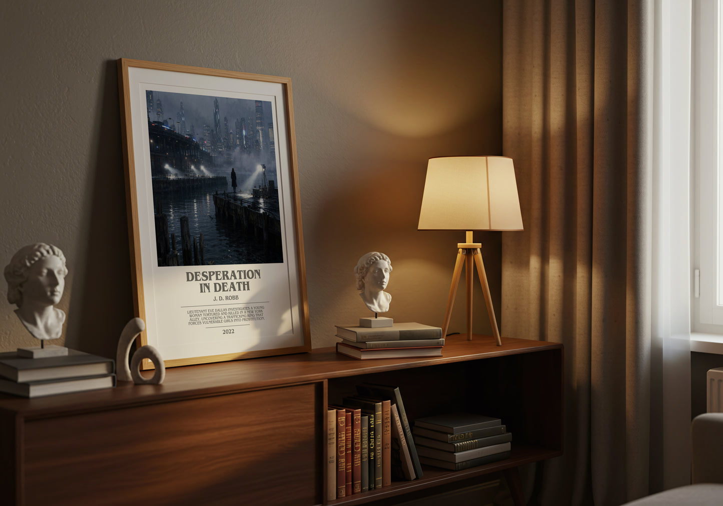 Desperation In Death bookish book poster framed on wall – thriller wall art