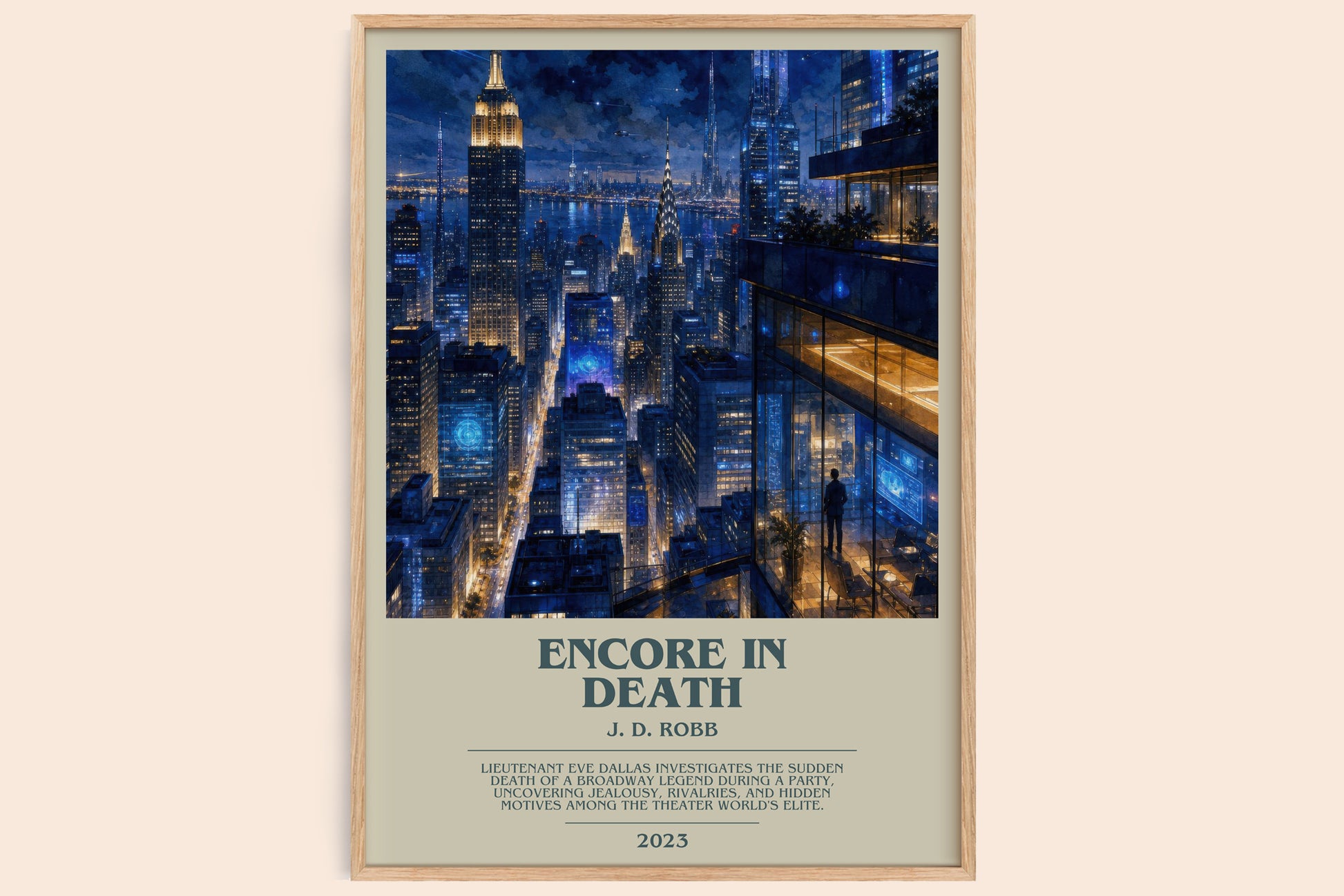 Encore In Death bookish book poster by J. D. Robb – framed literary art print