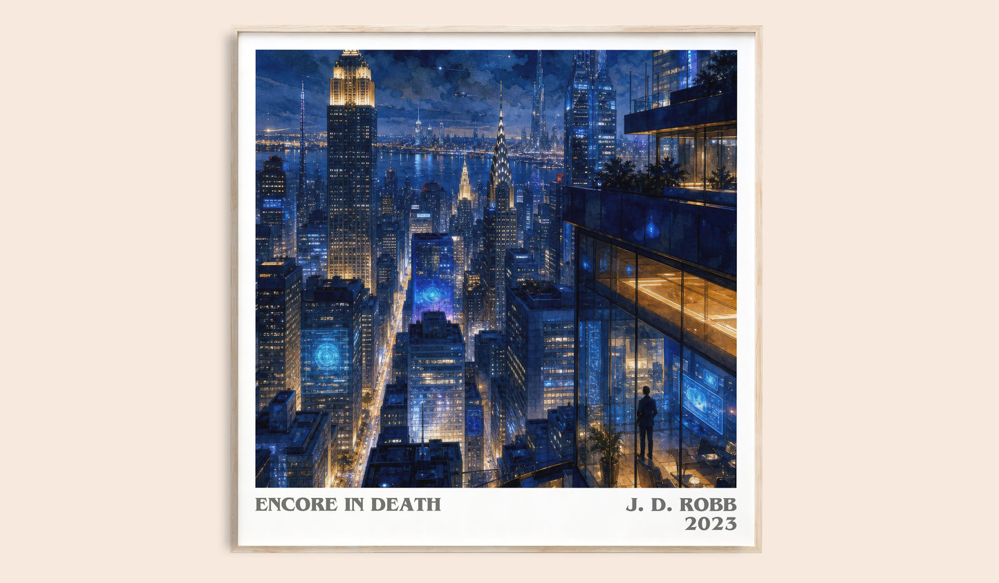 Encore In Death literary book poster by J. D. Robb – framed literary art print