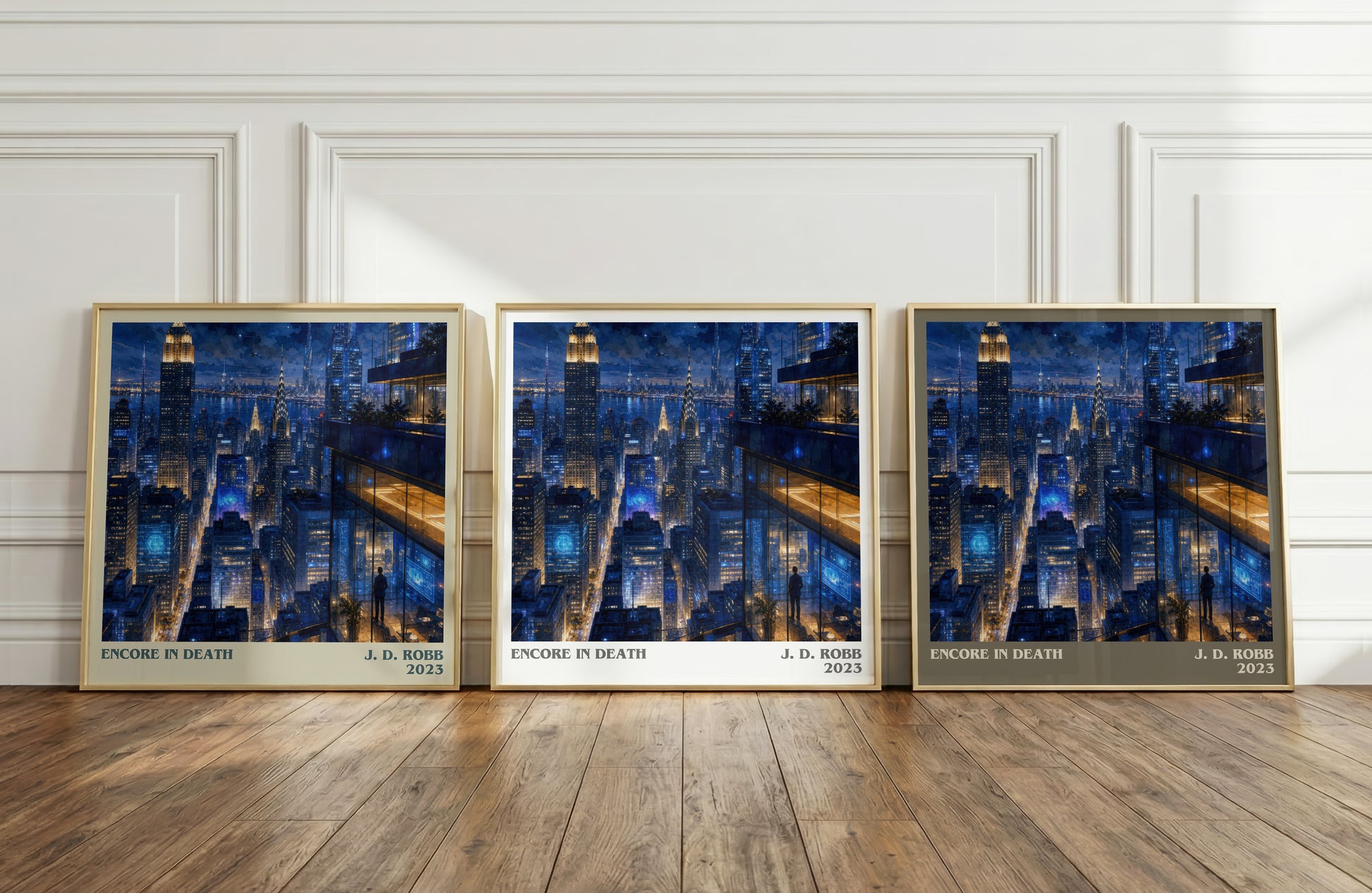 Encore In Death literary art print colour and style options – J. D. Robb book art