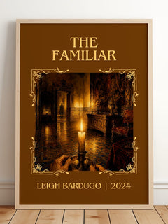 The Familiar Classic Book Art Print by Leigh Bardugo – framed print leaning on a wooden floor