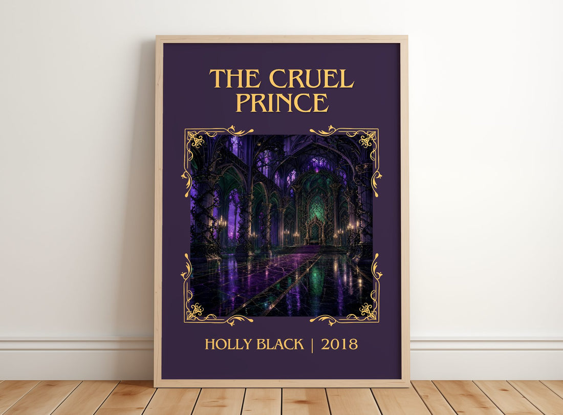 The Cruel Prince Classic Book Art Print by Holly Black – framed print leaning on a wooden floor