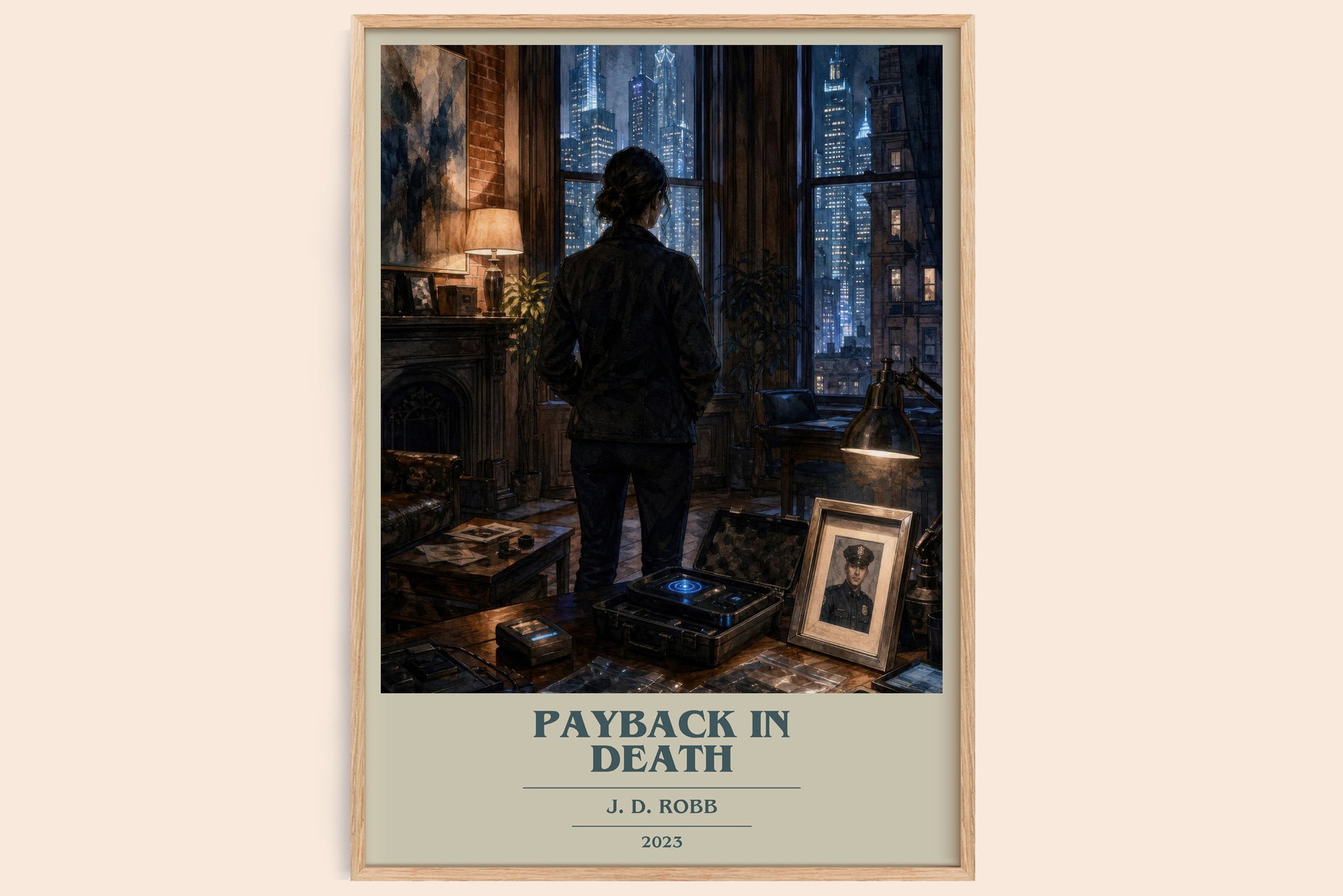 Payback In Death book cover book poster by J. D. Robb – framed literary art print