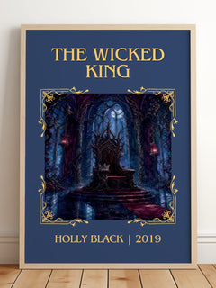 The Wicked King Classic Book Art Print by Holly Black – framed print leaning on a wooden floor