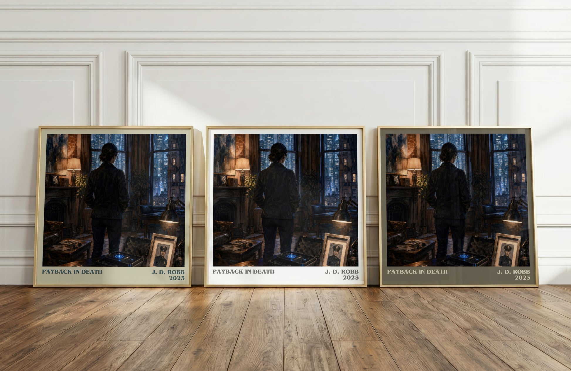 Payback In Death literary art print colour and style options – J. D. Robb book art
