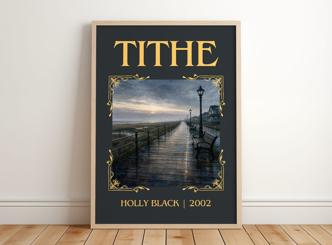 Tithe Classic Book Art Print by Holly Black – framed print leaning on a wooden floor