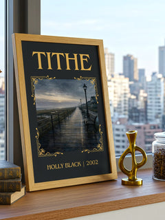 Tithe Classic Book Art Print by Holly Black – framed print on a city-view windowsill