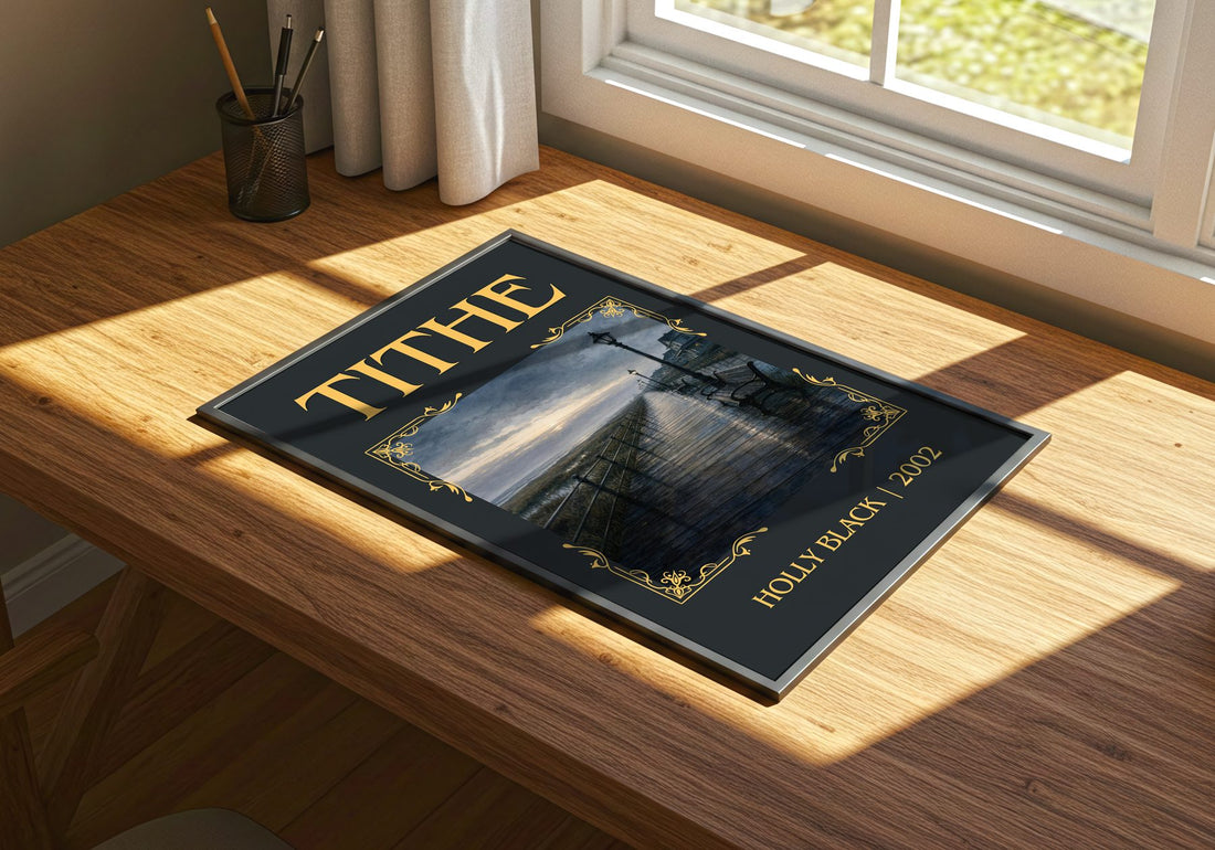 Tithe Classic Book Art Print by Holly Black – print on a sunlit desk