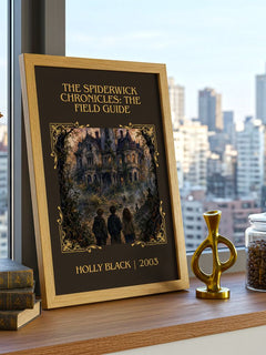 The Spiderwick Chronicles: The Field Guide Classic Book Art Print by Holly Black – framed print on a city-view windowsill