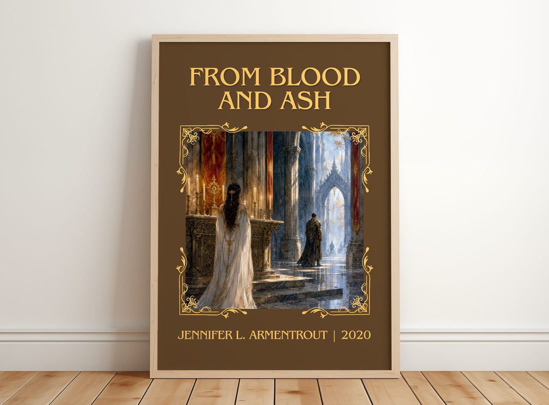 From Blood and Ash Classic Book Art Print by Jennifer L. Armentrout – framed print leaning on a wooden floor