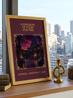 Kingdom of Flesh and Fire Classic Book Art Print by J. Armentrout – framed print on a city-view windowsill
