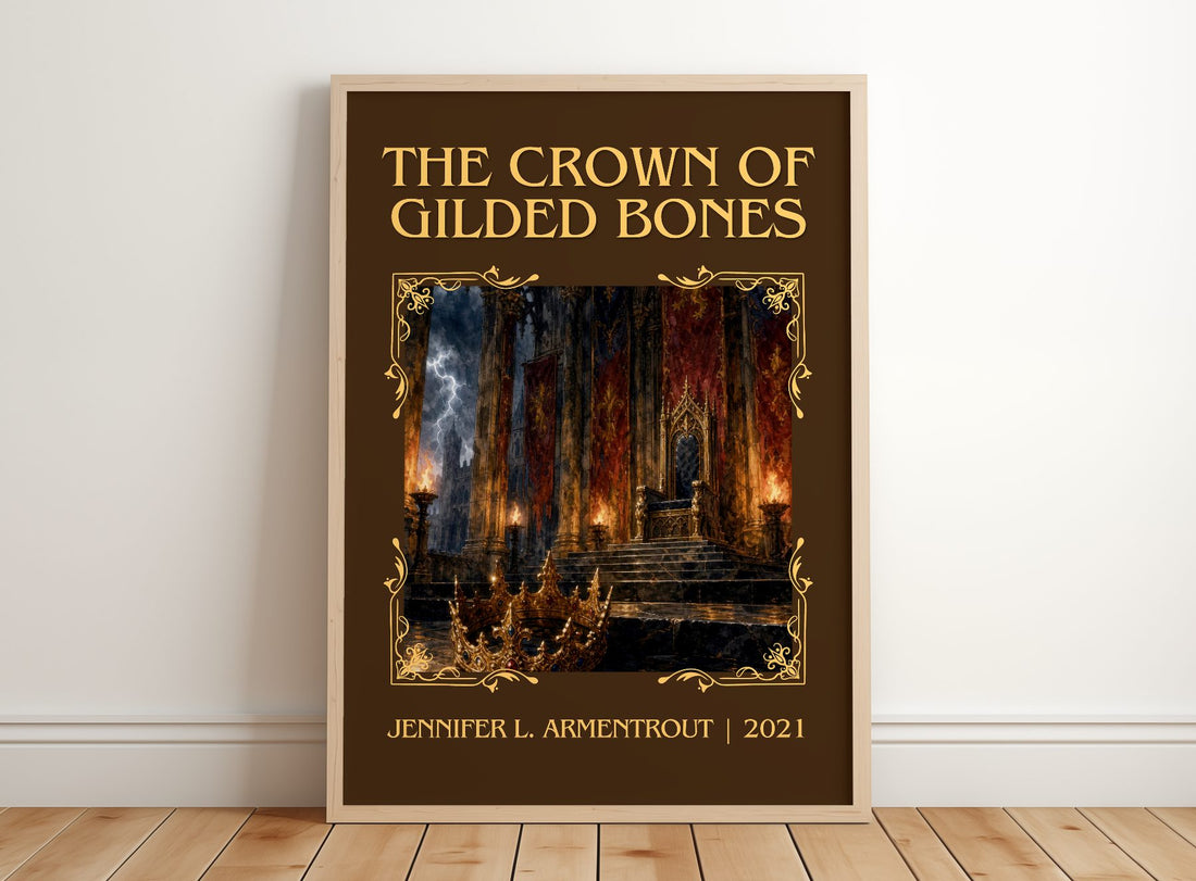 Crown of Gilded Bones Classic Book Art Print by Jennifer L. Armentrout – framed print leaning on a wooden floor