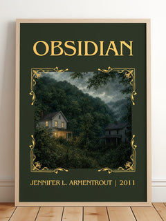 Obsidian Classic Book Art Print by Jennifer L. Armentrout – framed print leaning on a wooden floor