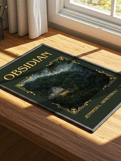 Obsidian Classic Book Art Print by Jennifer L. Armentrout – print on a sunlit desk