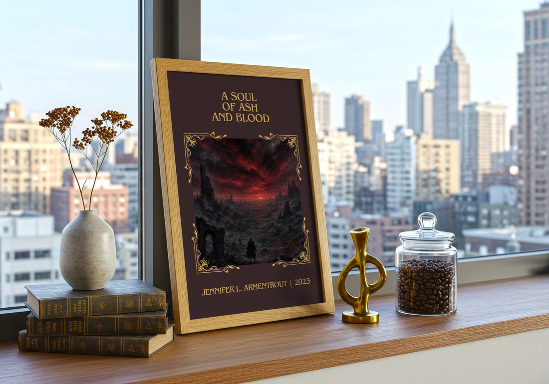 Soul of Ash and Blood Classic Book Art Print by Jennifer L. Armentrout – framed print on a city-view windowsill