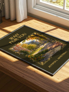 Wait for You Classic Book Art Print by Jennifer L. Armentrout – print on a sunlit desk