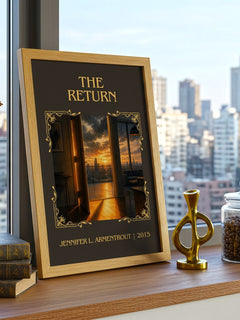 The Return Classic Book Art Print by Jennifer L. Armentrout – framed print on a city-view windowsill