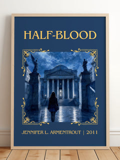 Half-Blood Classic Book Art Print by Jennifer L. Armentrout – framed print leaning on a wooden floor