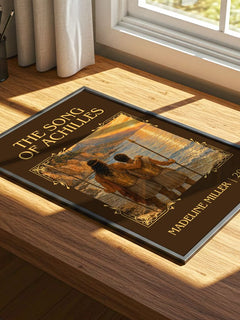 The Song of Achilles Classic Book Art Print by Madeline Miller – print on a sunlit desk