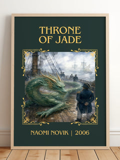 Throne of Jade Classic Book Art Print by Naomi Novik – framed print leaning on a wooden floor