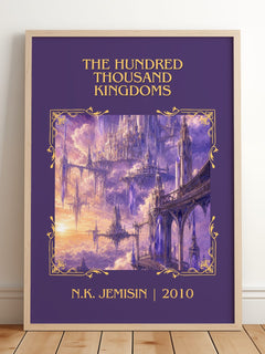 The Hundred Thousand Kingdoms Classic Book Art Print by N.K. Jemisin – framed print leaning on a wooden floor