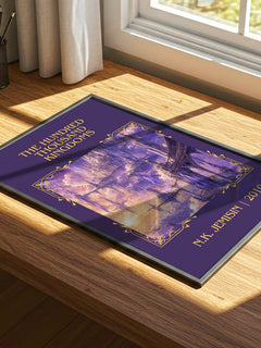 The Hundred Thousand Kingdoms Classic Book Art Print by N.K. Jemisin – print on a sunlit desk