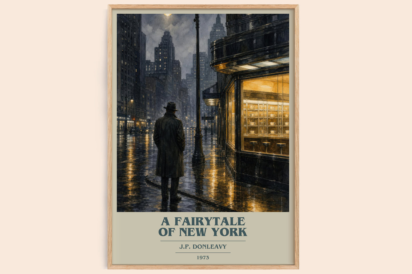 A Fairytale Of New York book cover book poster by J.P. Donleavy – framed literary art print