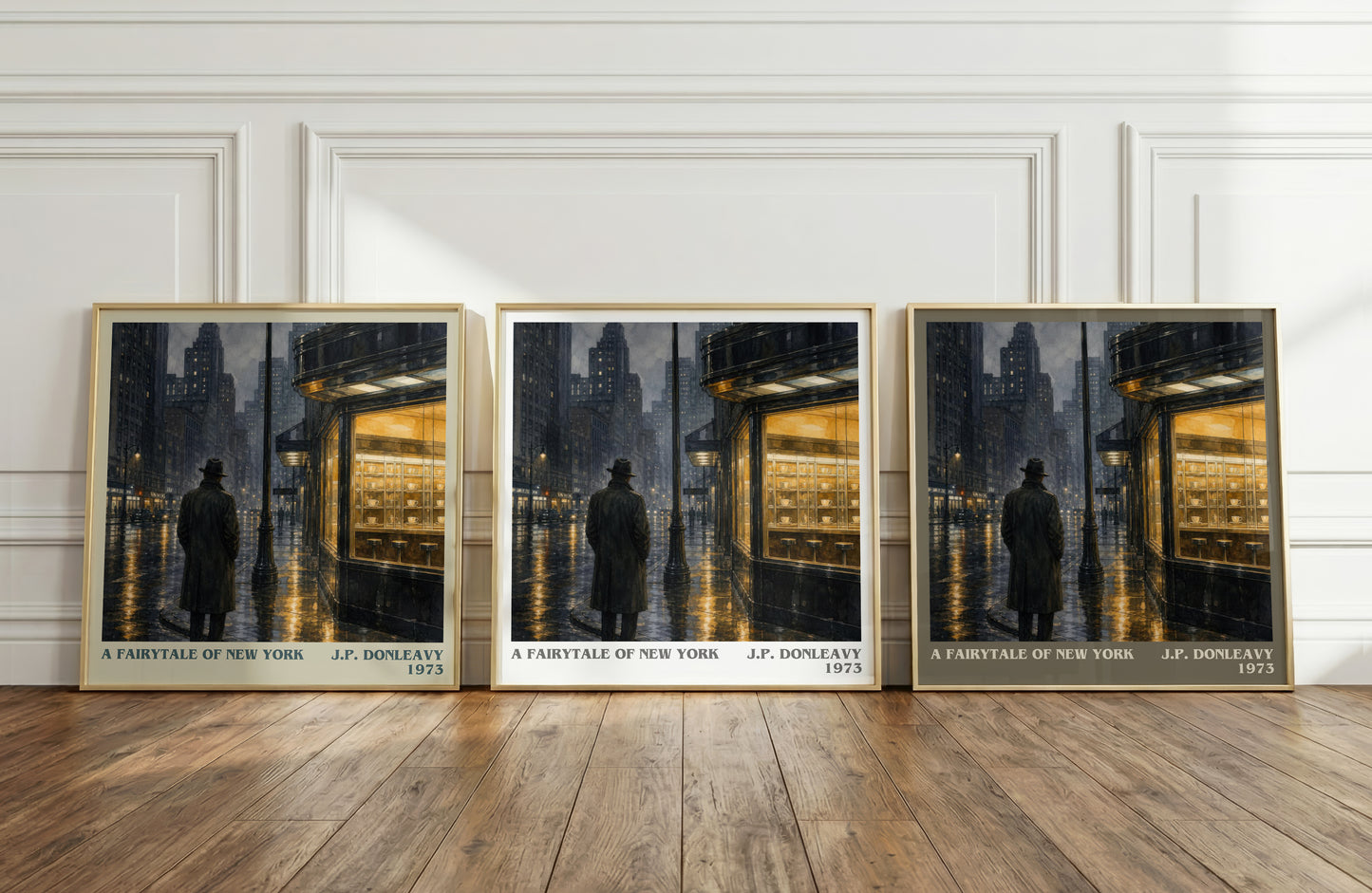 A Fairytale Of New York literary art print colour and style options – J.P. Donleavy book art