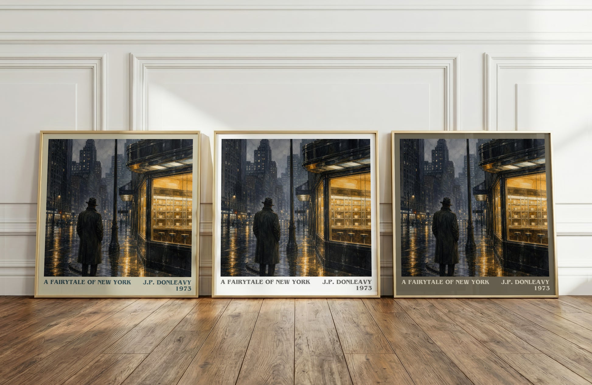A Fairytale Of New York literary art print colour and style options – J.P. Donleavy book art