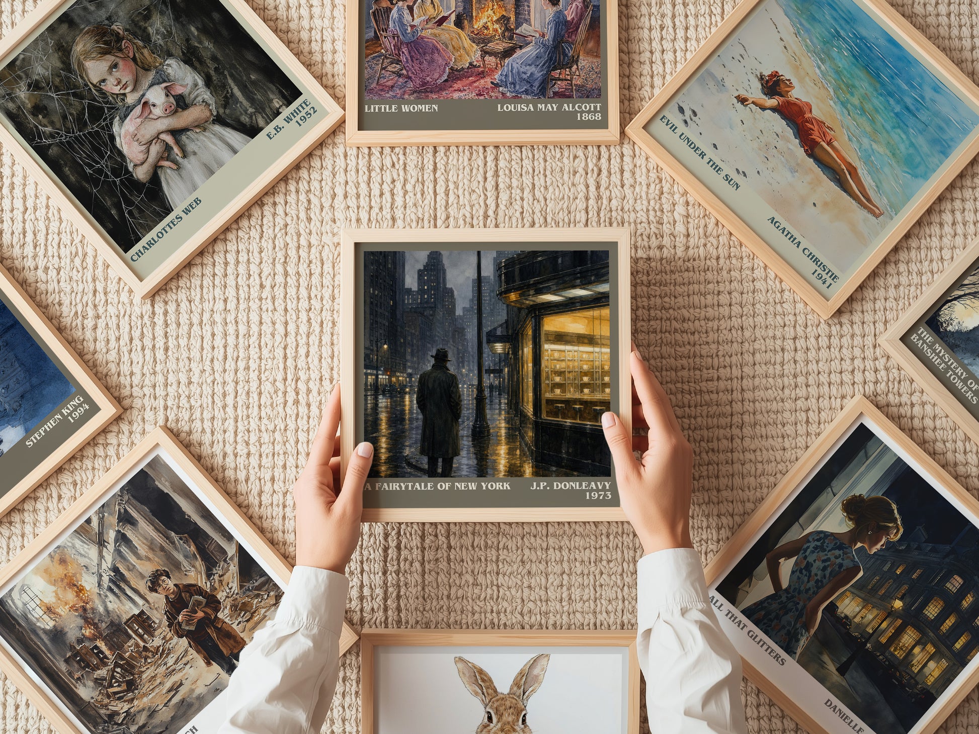A Fairytale Of New York literary book poster framed on wall – literary fiction wall art
