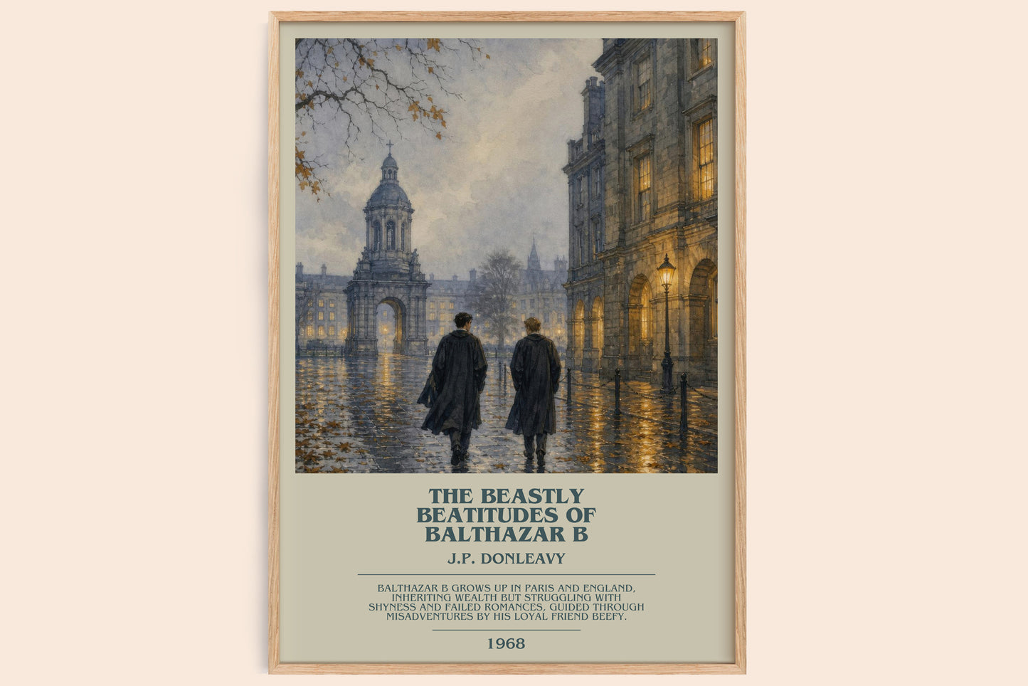The Beastly Beatitudes Of Balthazar B bookish book poster by J.P. Donleavy – framed literary art print