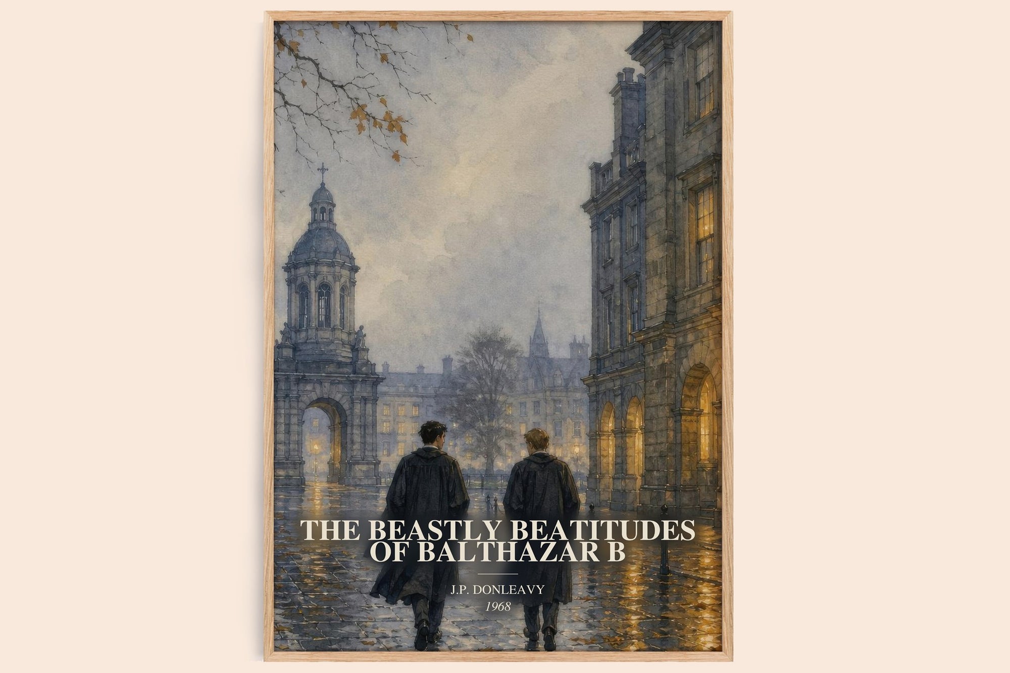 The Beastly Beatitudes Of Balthazar B watercolour book poster by J.P. Donleavy – framed literary art print