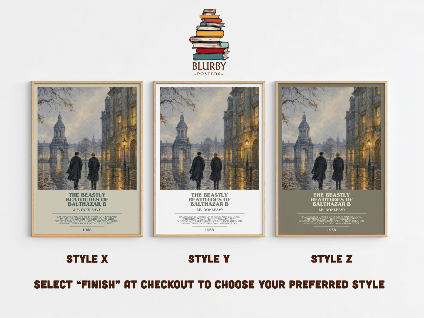 The Beastly Beatitudes Of Balthazar B bookish print in frame leaning in hallway – coming of age wall art