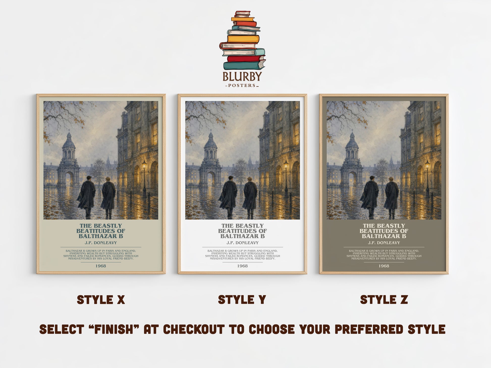 The Beastly Beatitudes Of Balthazar B bookish print in frame leaning in hallway – coming of age wall art