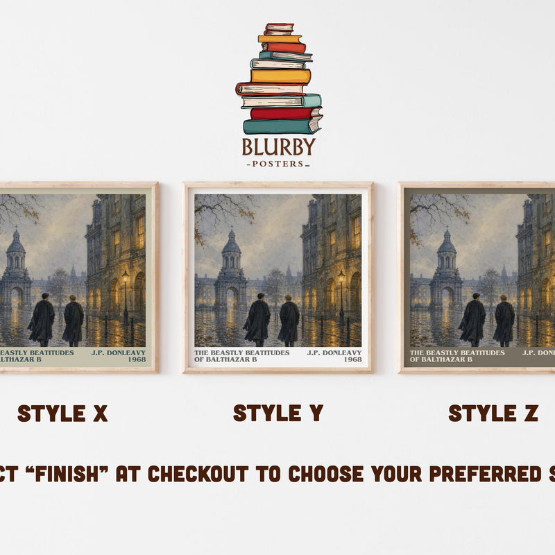 The Beastly Beatitudes Of Balthazar B literary print in frame leaning in hallway – coming of age wall art