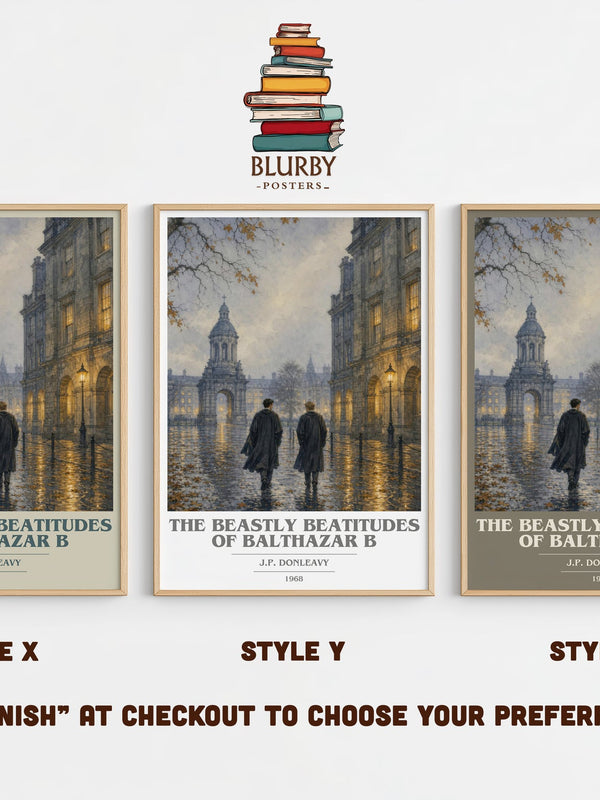 The Beastly Beatitudes Of Balthazar B book cover print in frame leaning in hallway – coming of age wall art