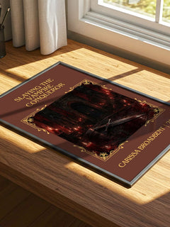 Slaying the Vampire Conqueror Classic Book Art Print by C. Broadbent – print on a sunlit desk