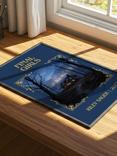 Final Girls Classic Book Art Print by Riley Sager – print on a sunlit desk