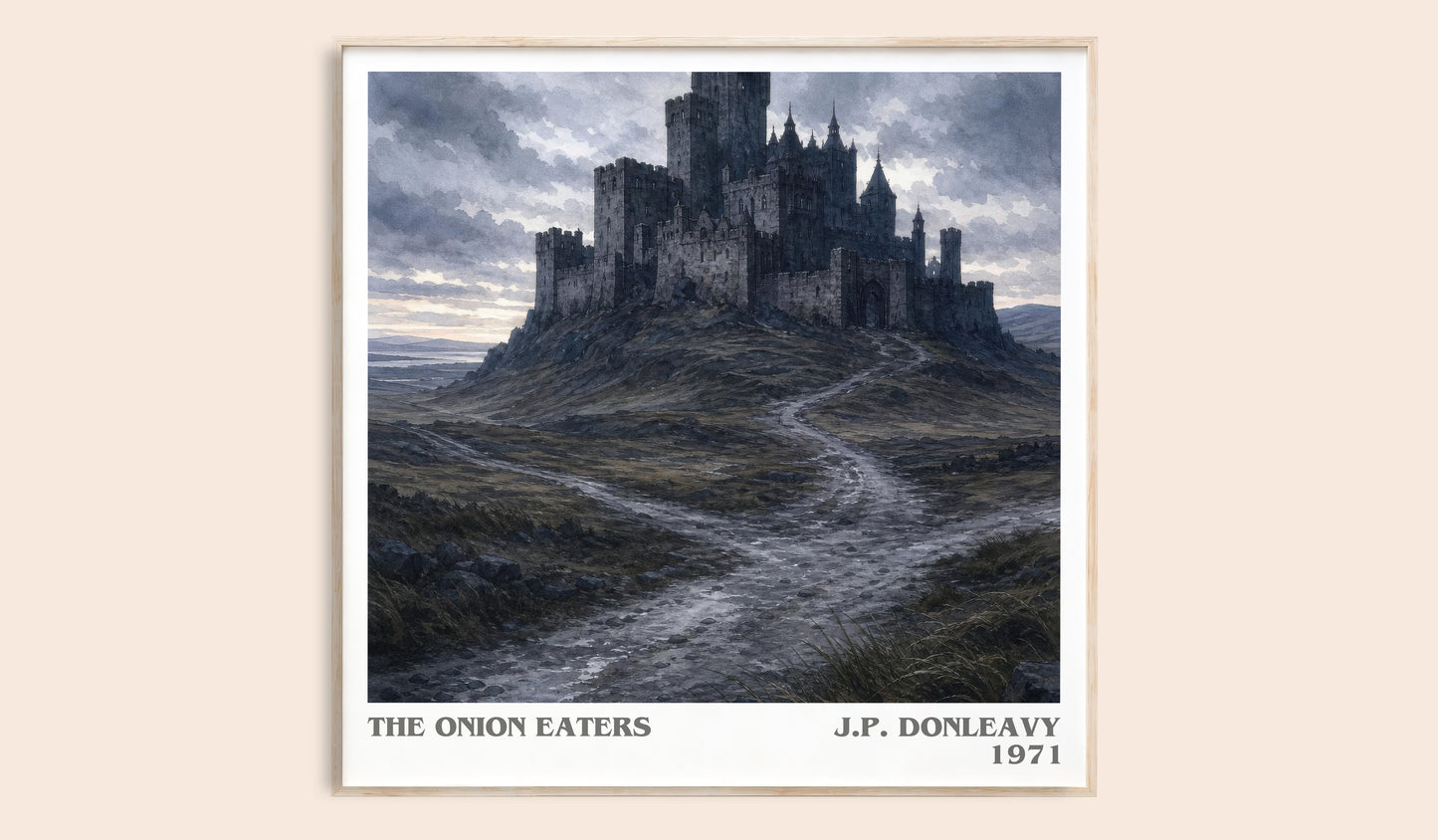 The Onion Eaters literary book poster by J.P. Donleavy – framed literary art print
