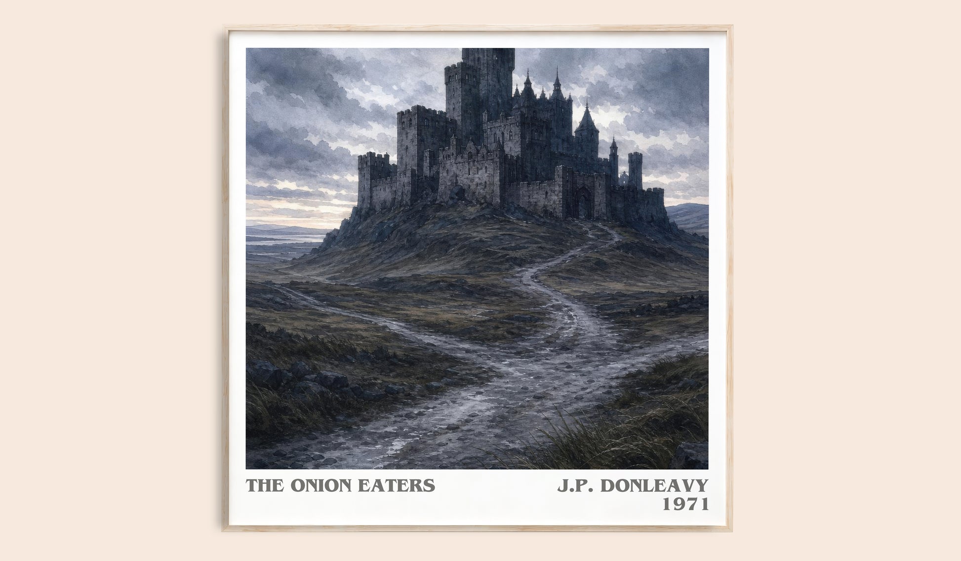 The Onion Eaters literary book poster by J.P. Donleavy – framed literary art print