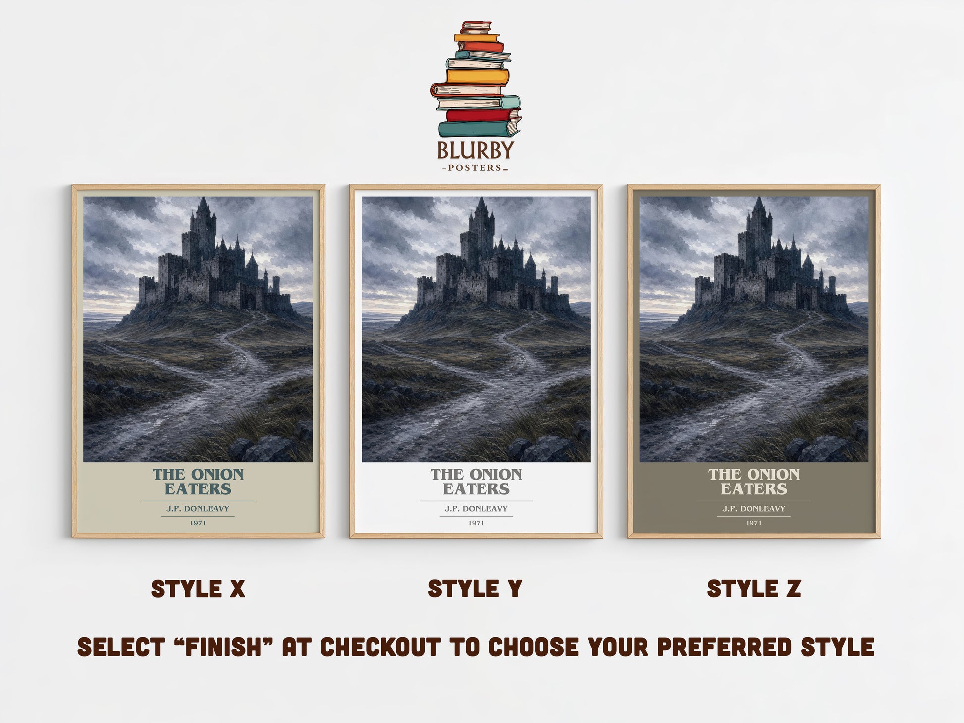 The Onion Eaters book cover print in frame leaning in hallway – satire wall art